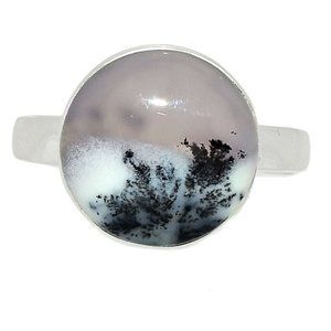 Dendritic Opal and Sterling Ring Size 9
